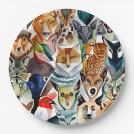 Prato De Papel Animais incríveis