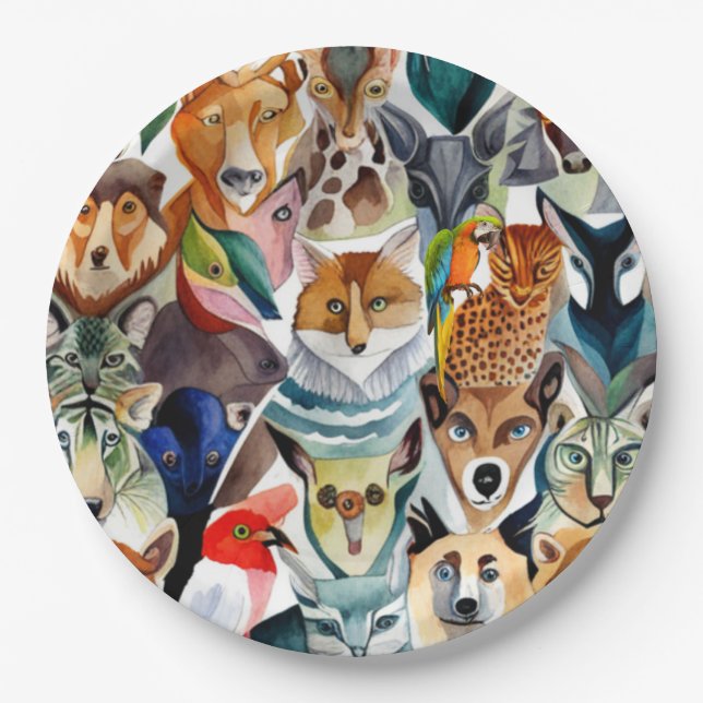 Prato De Papel Animais incríveis (Frente)
