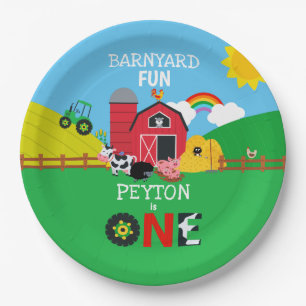 Prato De Papel Animais primeiros aniversarios Da Fazenda Barnyard