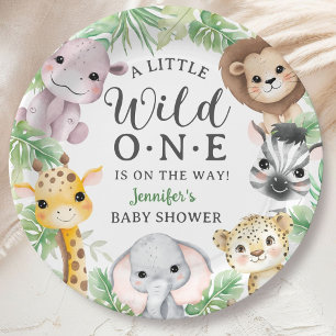 Prato De Papel Animais Safari Bebê Shower Neutro