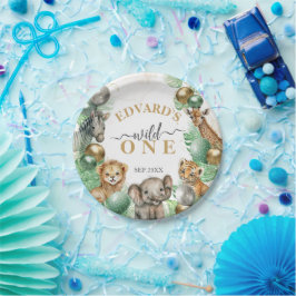 Prato De Papel Animais Selvagens Safari primeiro aniversario Balã