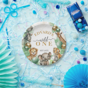 Prato De Papel Animais Selvagens Safari primeiro aniversario Balã