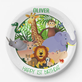 Prato De Papel Animais Selvagens Uma Selva Selvagem - Safari Verd