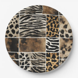Prato De Papel Animal Print - Paper Plates 