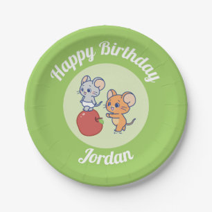 Prato De Papel Anime Tuffy e Jerry Apple Rolling