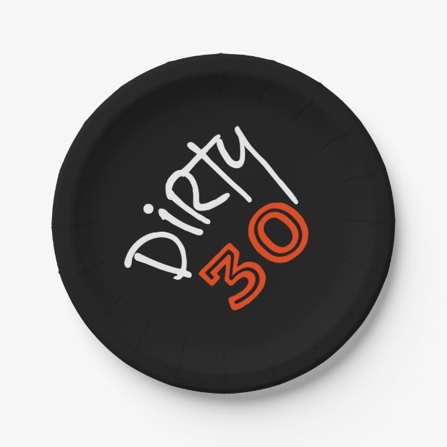 Prato De Papel Aniversário 30 sujo (Frente)