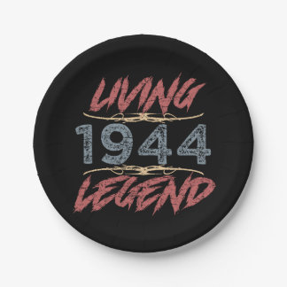 Prato De Papel Aniversário da 80 de Legenda Viva de 1944