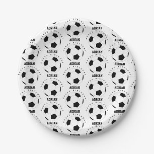 Prato De Papel Aniversário da Bola de Futebol