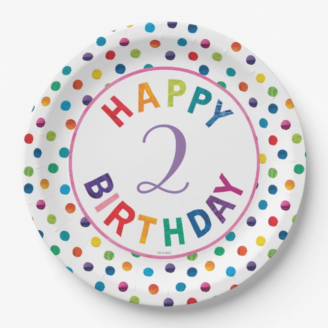 Prato De Papel Aniversário da Borboleta da Lagarta, muito faminta (Frente)