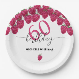 Prato De Papel Aniversário da Caligrafia por Aquarela Rosa