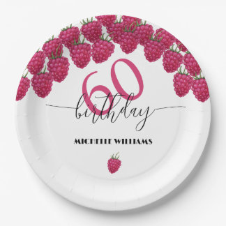 Prato De Papel Aniversário da Caligrafia por Aquarela Rosa