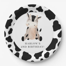 Prato De Papel Aniversário da Fazenda da Santa Vaca
