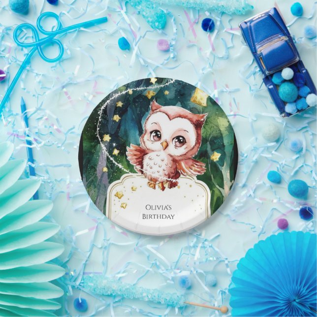 Prato De Papel Aniversário da Floresta Simples (Festa)