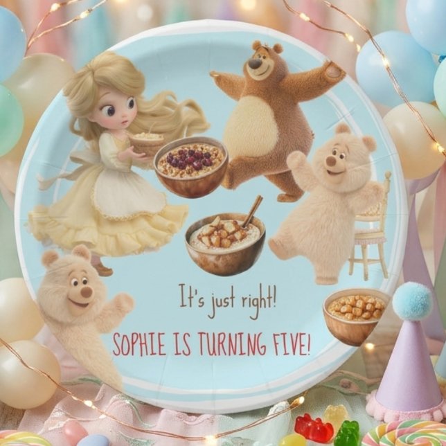 Prato De Papel Aniversário da Goldilocks (Criador carregado)