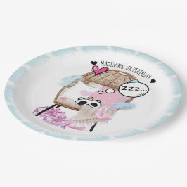 Prato De Papel Aniversário da Menina do Desmoronamento Personaliz