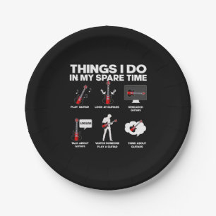 Prato De Papel Aniversário da Música Guitarrista Viciada por Guit