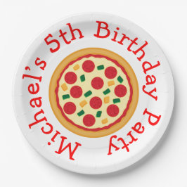 Prato De Papel Aniversário da Pizza Party