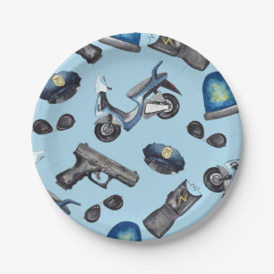 Prato De Papel Aniversário da Polícia