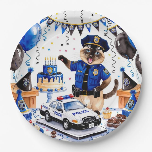 Prato De Papel Aniversário da Polícia (Frente)