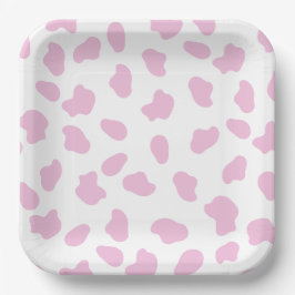 Prato De Papel Aniversário da Primeira Garota Rodeo Rosa