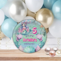 Aniversário da sereia roxa brilhante