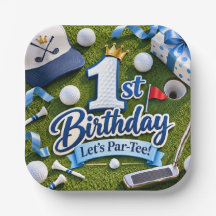 Aniversário de 1 ano Vamos Par-Tee Azul Menino de 