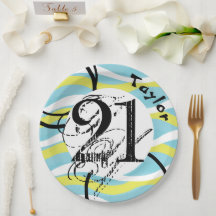 aniversário de 21 anos Dynamic Abstrato Personaliz