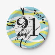 aniversário de 21 anos Dynamic Abstrato Personaliz