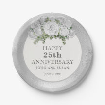 Aniversário de 25 anos de casamento floral branco 