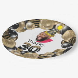 Prato De Papel Aniversário de 30 anos de Fotografia Personalizada