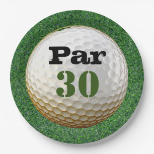 Prato De Papel Aniversário de 30 anos de golfe Par tee trinta