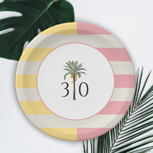 Prato De Papel Aniversário de 30 anos em Palm Beach Tropical Past
