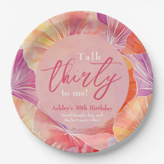 Prato De Papel aniversário de 30 anos fala 30 comigo