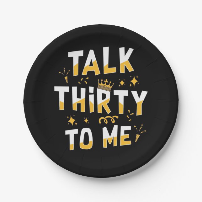 Prato De Papel Aniversário de 30 anos | Fale Comigo 30.O (Frente)