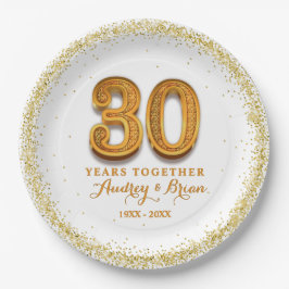 Prato De Papel Aniversário de 30 Personalizado