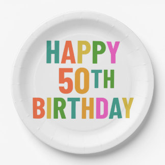 Prato De Papel Aniversário de 50 anos