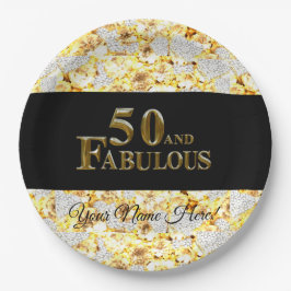 Prato De Papel Aniversário de 50 anos