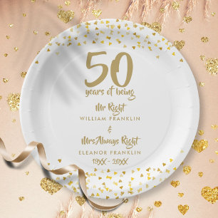 Prato De Papel Aniversário de 50 anos de casamento divertido Sr. 