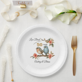 Prato De Papel Aniversário de 50 anos ou Personalizado para Qualq