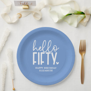 Prato De Papel Aniversário de 50 anos Personalizado