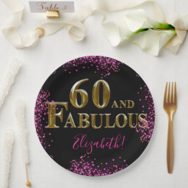Prato De Papel Aniversário de 60 anos