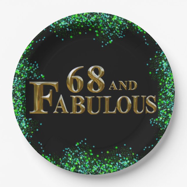 Prato De Papel Aniversário de 68 anos (Frente)