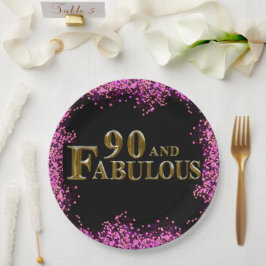 Prato De Papel Aniversário de 90 anos