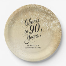Aniversário de 90 anos em Ouro Elegante