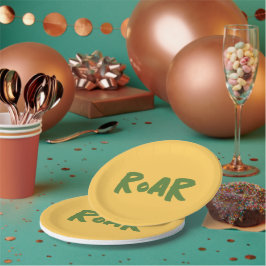 Prato De Papel Aniversário de Animais da Festa Roar