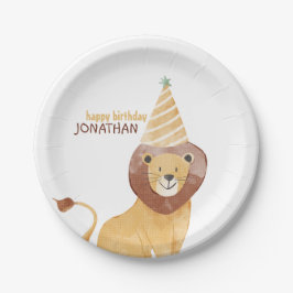 Prato De Papel Aniversário de Animais Selvagens Cutes