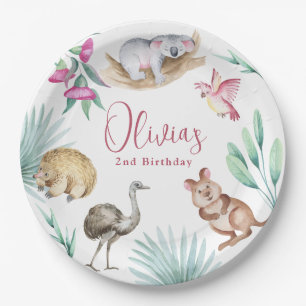 Prato De Papel Aniversário de Animal do Zoológico da Austrália