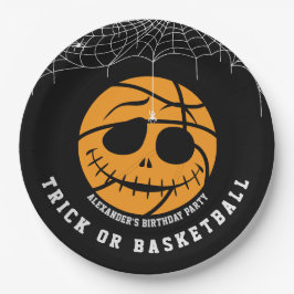 Prato De Papel Aniversário de Bola de Halloween ou Basket