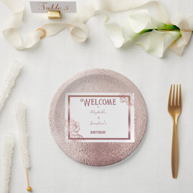 Prato De Papel Aniversário de Bronze Dupla Articulação (Casamento)