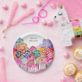 Prato De Papel Aniversário de Candyland Mágica